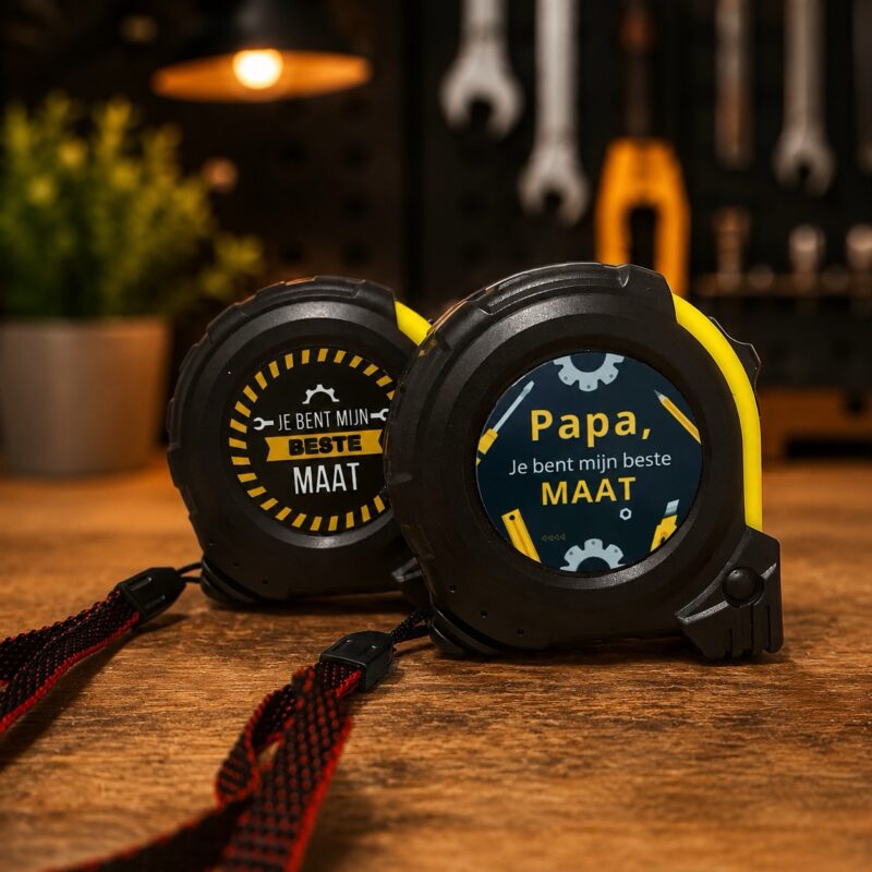 Gepersonaliseerde rolmaat voor papa met tekst Je bent mijn beste maat cadeau voor vader